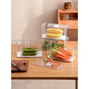 邦佳宜透明瀝水保鮮盒食品級冰箱專用收納盒大容量密封水果蔬菜盒