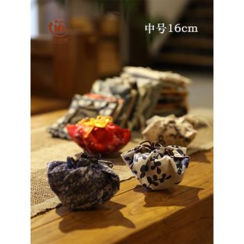 錦緞袋中號16cm中國風簡約單個杯袋紫砂壺布袋掛件壺裹抽繩荷包袋