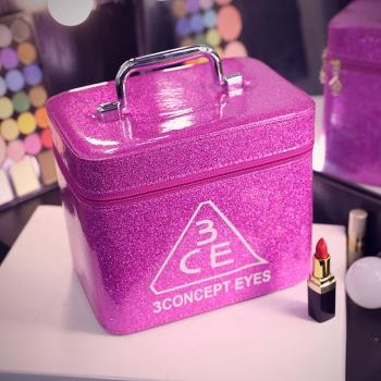 高檔3ce化妝包韓版專業大容量化妝箱便攜防水護膚品收納盒帶鏡子