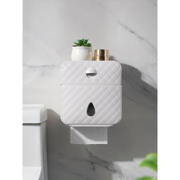 廁所免打孔塑料防水壁掛式紙巾盒