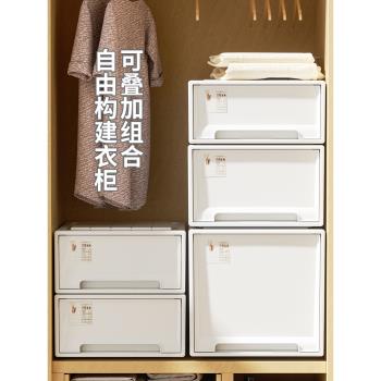 收納箱抽屜式衣服透明整理箱家用衣物儲物柜子衣柜塑料內衣收納盒
