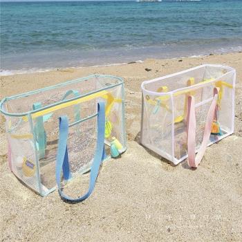 大容量防水收納袋透明洗漱包旅行便攜化妝包洗澡游泳沙灘收納包