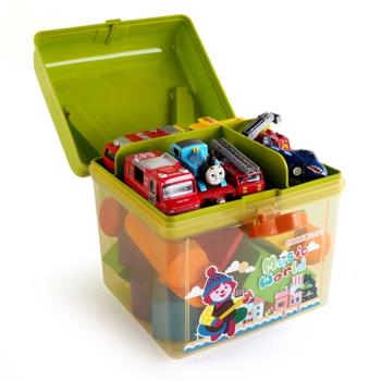 卡通收納盒兒童玩具蠟筆塑料雙層儲物箱零食盒小號樂高積木收納箱