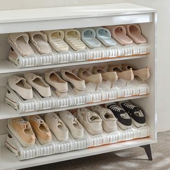 省空間鞋子收納神器鞋盒收納盒透明鞋柜分層隔板裝放鞋箱折疊鞋架
