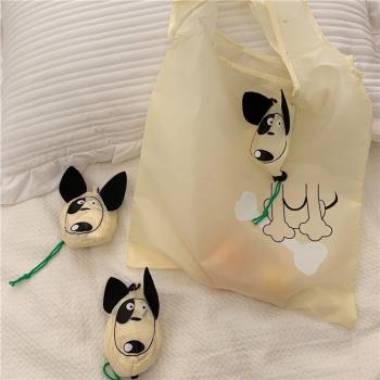 卡通可愛動物折疊袋 小狗環保購物袋 時尚便攜折疊尼龍袋子韓式