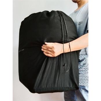 黑色加厚棉布袋雙抽束繩衣物棉被防塵收納袋搬家行李整理打包大袋