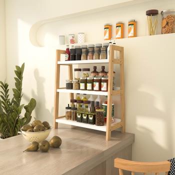 設計兔廚房靠墻餐桌收納置物架茶水間家用多層零食客廳雜物桌面