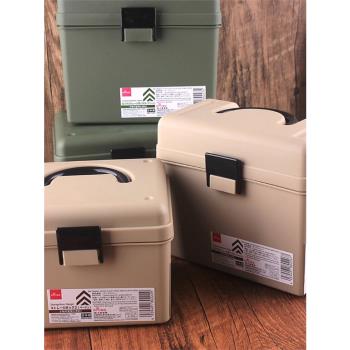 日本大創DAISO進口手提收納盒帶扣子整理箱小物收納文具首飾盒子