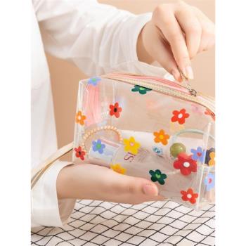 韓國ins風泫雅化妝包可愛防水大容量便攜少女手提化妝品袋透明包