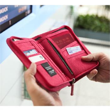 可印制LOGO隨身零錢包多功能短票夾身份證件包信用卡包旅行護照包