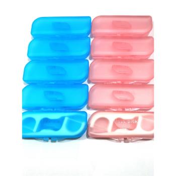 牙線棒隨身盒10支裝塑料盒便攜盒子磨砂手感空盒外出旅行收納盒