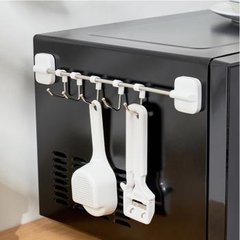 日式免打孔磁吸式掛桿冰箱置物架廚房收納架吸鐵式掛鉤磁性掛架子