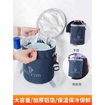 加厚保溫袋手提便當包大容量防水鋁箔冷藏袋帶飯桶的飯包飯盒袋子