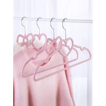 粉色衣櫥少女心學生衣架創意宿舍愛心蝴蝶結塑料防滑干濕兩用衣撐