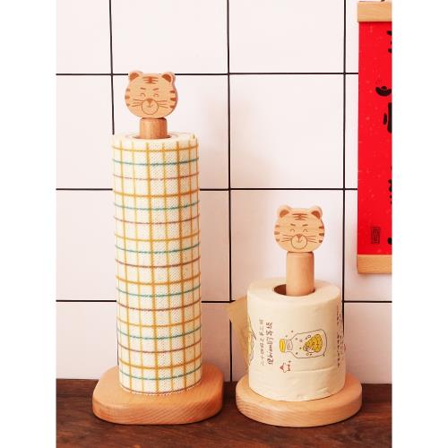 新年老虎廚房紙巾架掛架立式免打孔卷紙架一次性懶人抹布收納架子