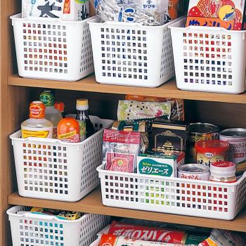 日本進口INOMATA塑料置物筐文件整理籃零食收納筐雜物桌面收納籃