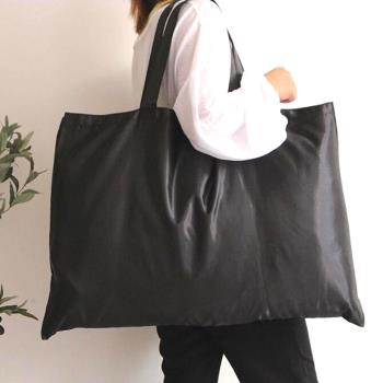 出口日本加厚綢緞面料購物袋超大容量單肩手提環保袋子搬家打包袋