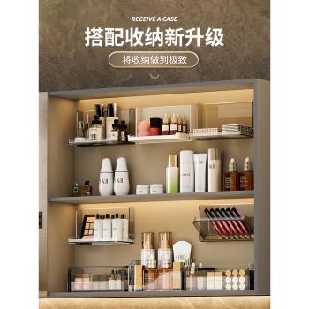鏡櫃收納盒壁掛衛生間浴室櫃化妝品口紅收納架可折疊護膚品置物架
