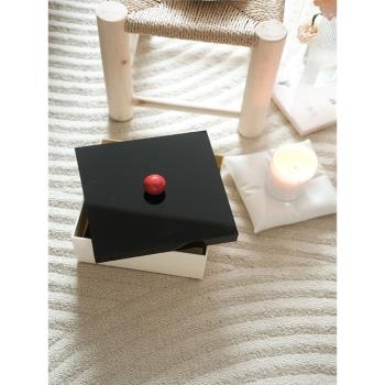 網紅款亞克力紅球球收納盒復古珍珠大容量亞克力防塵家用玄關口罩