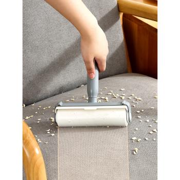 日本粘毛器滾筒可撕式粘塵紙寵物滾刷去毛刷衣服黏毛滾子替換卷紙