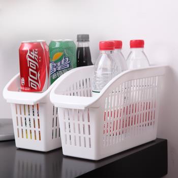 日本進口廚房收納筐 塑料冰箱收納籃櫥柜調味瓶收納盒桌面整理筐