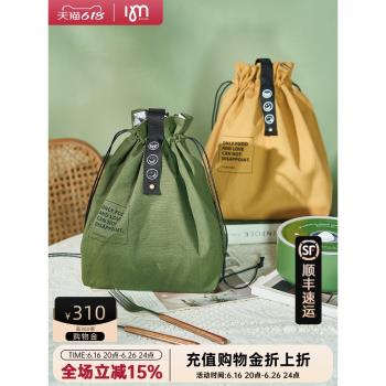 IM保溫便當飯盒袋子上班族高顏值小眾簡約大容量手提包拎飯帶飯包