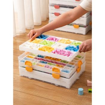 樂高收納盒小顆粒兒童玩具積木零件分類拼裝收納箱透明分格整理箱