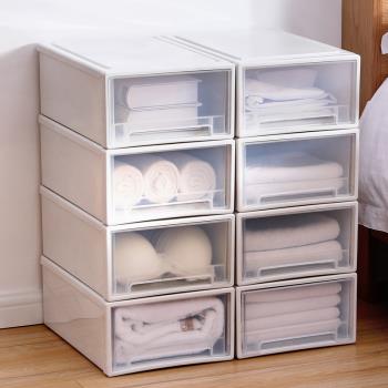 衣服收納箱塑料透明大號鞋盒家用內衣收納盒衣柜子整理箱儲物箱子