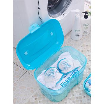 手提游泳箱裝備收納盒防水兒童玩具醫藥整理用品干濕分離小號透明