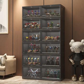 盲盒收納展示架泡泡瑪特收納盒亞克力透明樂高玩具收納單個展示柜