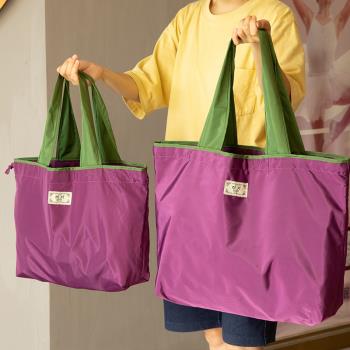 可折疊便攜式購物袋防水超市買菜包大號容量抽繩環保手提收納袋子