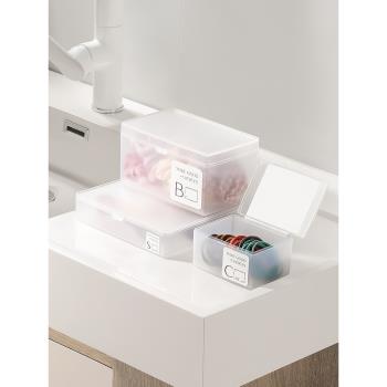 小型收納盒桌面透明小物件帶蓋儲物盒奧特曼卡片整理盒抽屜整理籃