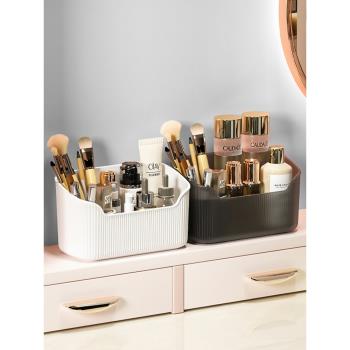 化妝品收納盒鏡柜桌面護膚品化妝刷口紅整理盒梳妝臺置物架儲物盒