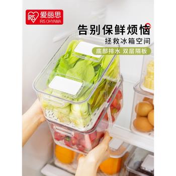 愛麗思冰箱收納盒抽屜式廚房食品果蔬雞蛋速食保鮮冷藏冷凍儲存盒
