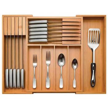 可擴展餐具盒家用抽屜分隔廚具化妝品收納整理盤廚房刀勺筷置物架