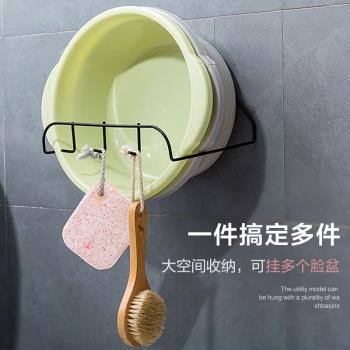 浴室置物墻上掛鉤強力粘膠臉盆架