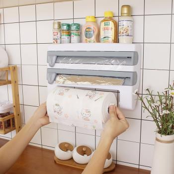 廚房紙巾架卷紙架免打孔創意冰箱側掛架保鮮膜收納架子廚房用紙架
