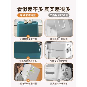雜物收納盒桌面化妝品零食玩具整理箱家用長方形儲物筐籃帶蓋盒子