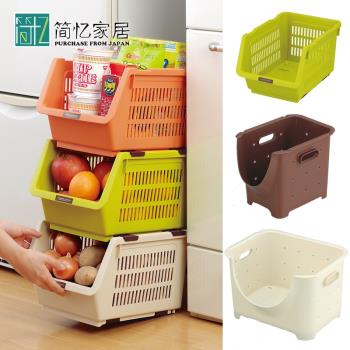 日本進口INOMATA廚房疊加果蔬筐水果整理收納筐蔬菜收納籃收納架