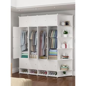 簡易衣柜組裝塑料布藝單人租房小臥室家用布衣櫥掛仿實木收納柜子