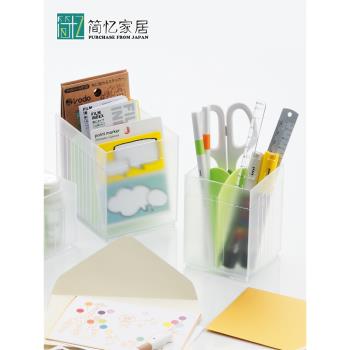 日本進口INOMATA桌面小物收納盒室內辦公文具整理盒化妝品收納筐
