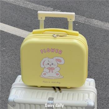 原創小兔子14寸手提箱便攜大容量旅行箱可愛學生化妝箱旅行化妝包