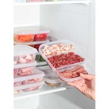 日本進口冰箱專用凍肉分格盒子冷凍室分裝冷凍收納盒備菜盒保鮮盒