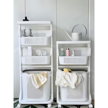 日式家用臟衣簍置物架加厚衛生間廚房收納筐多層浴室洗衣分類儲物