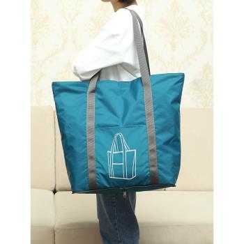 可折疊旅行收納袋子防水輕便時尚單肩斜跨包大容量手提行李袋