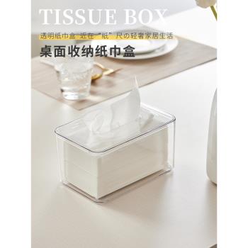 日系簡約紙巾盒抽紙盒家用客廳衛生間亞克力創意多功能透明餐巾盒