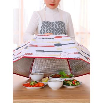 大號保溫菜罩冬季加厚可折疊餐桌罩保溫防塵飯桌剩飯剩菜食物蓋子