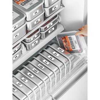 日本304不銹鋼保鮮盒食品級冰箱專用凍肉類密封盒分裝冷凍收納盒