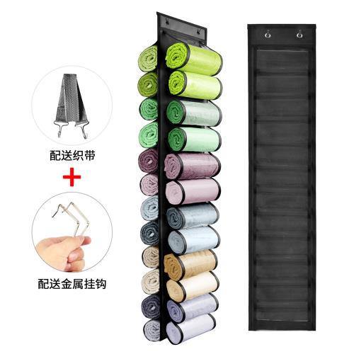 新款24格黑掛袋裝圍巾毛巾浴巾瑜伽服門后衣服雜物儲物收納掛袋