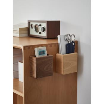 木質收納盒電視空調遙控器墻壁掛壁式床頭壁掛手機收納放置架掛架